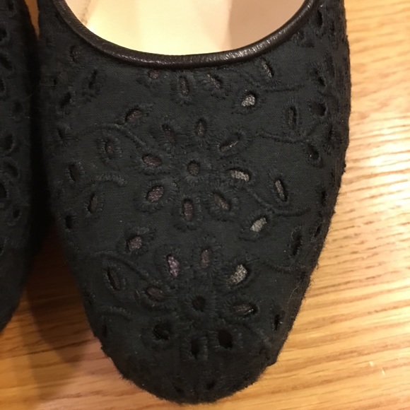 Brian Atwood Black Leather Pumps Covered in Eyelet - Picture 7 of 8